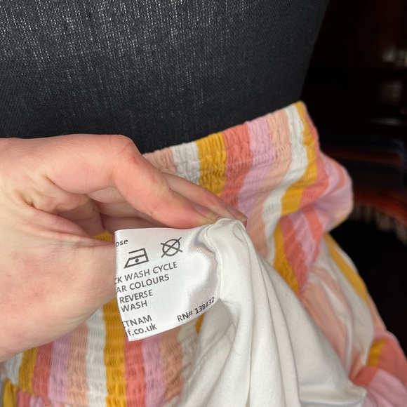 LIKE NEW Modcloth x Collectif Sandy-Lynn Peachy Stripe Dress Pink Striped Halter - Picture 8 of 9